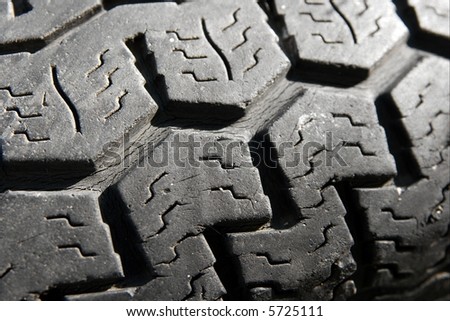 Detailed texture of a used car tyre