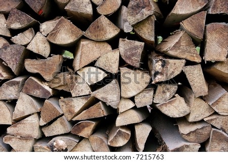 Closeup of any logs piled up