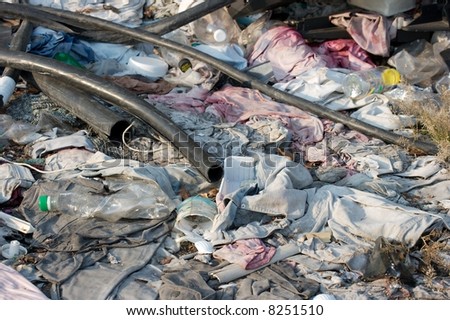 A big pile of rubbish on the ground