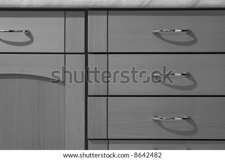 Simple lines of a kitchen cabinet