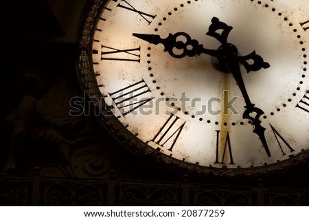 Old rusty clock face detail
