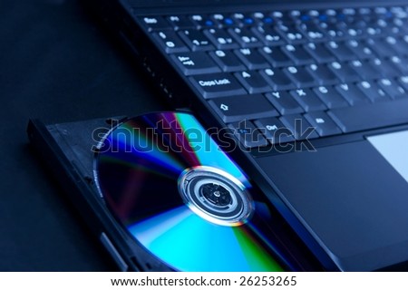 Laptop with open CD tray