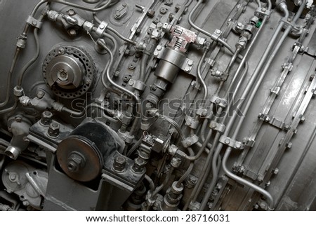 Details of an old aircraft engine
