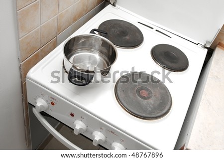 Electric stove in a kitchen