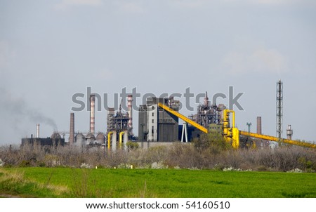 Old industrial complex producing steel