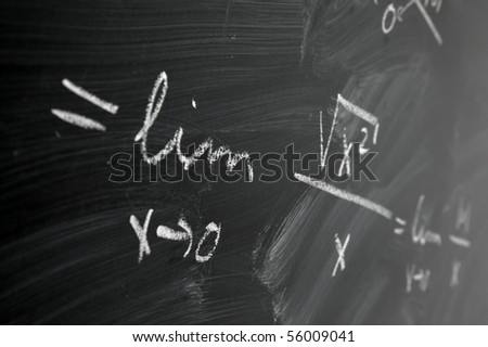 Math formulas on the blackboard