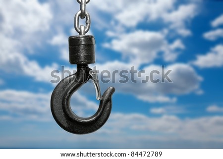 Metal hook on a chain