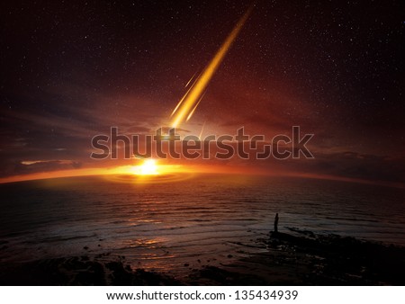 A Six Mile (10 Kilometre) Wide Meteor Seconds Before Impacting Earth.