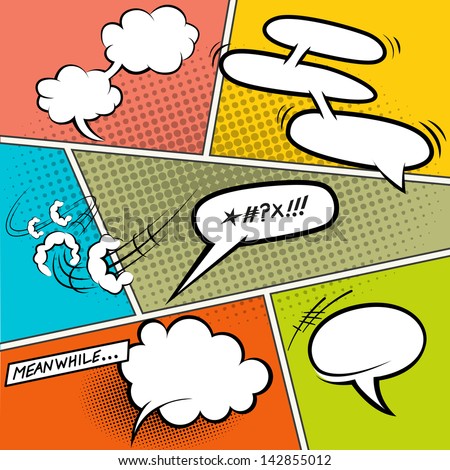 Retro Comic Speech Bubbles - Vector Illustration