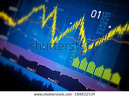 Stock market index graphs background.