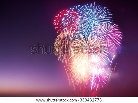 A Fireworks Display. A large fireworks event and celebrations.