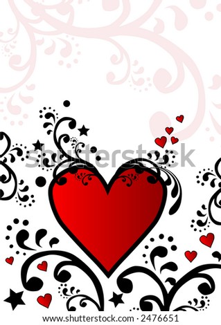 hearts and floral designs