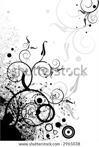 Logo Design Black  White on Floral Design Elements Black And White  Stock Photo 2965038
