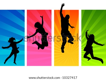 pictures of people having fun. stock vector : Young people having fun and being active