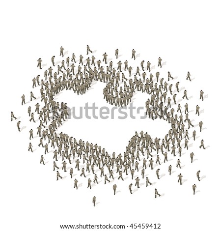 crowd of people. A crowd of people forming a