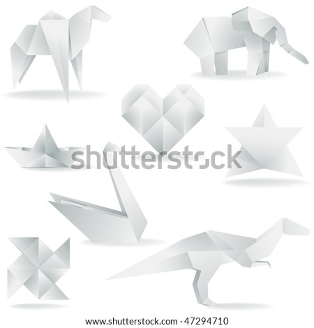 A collection of vector origami elements A collection of vector origami elements