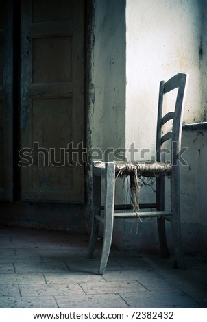 old chair in abandoned place