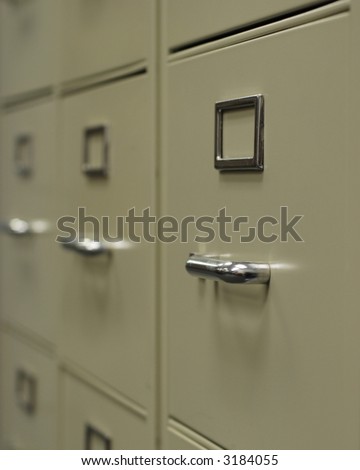close up of file cabinet drawer