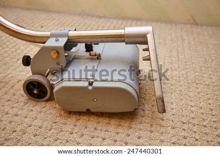 Cleaning carpet with commercial cleaning equipment