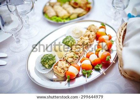 luxury table set for wedding or another catered event dinner Table set for a wedding dinner
