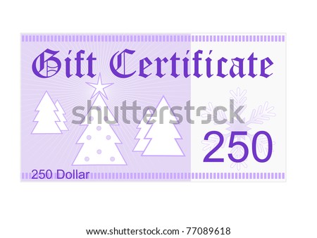 Giftsdollars on Gift Certificate 5 Dollar  Christmas Gift  Christmas Trees  Star Stock