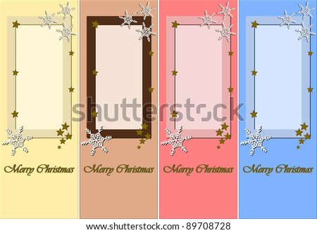 Merry Christmas - label with stars and snowflakes