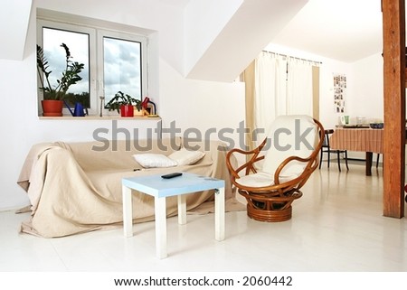 modern architecture - flat ,  living room - open space