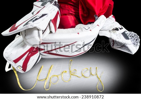 Hockey - Skate laces spells the word hockey