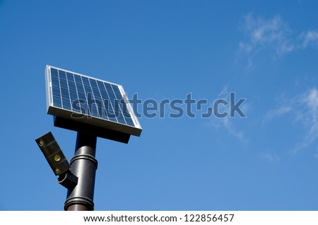 Street light of solar power storage under blue sky