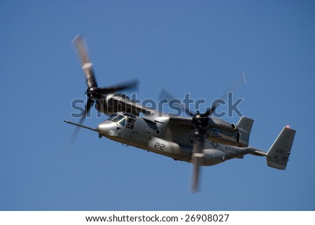 FAIRFORD, UNITED KINGDOM - JULY 15: The MV-22 Osprey during its first demonstration in Europe at the Royal International Air Tattoo July 15 and 16, 2006 in Fairford.
