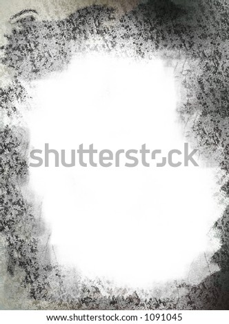 Grunge border with flower, stone & canvas texture
