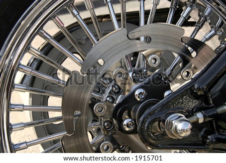 Motorbike wheel / rotor detail. Custom made