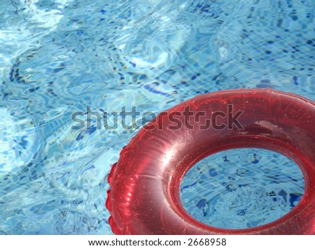 Swim ring in pool water