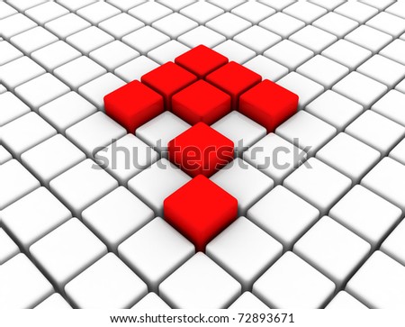 arrow made from red cubes