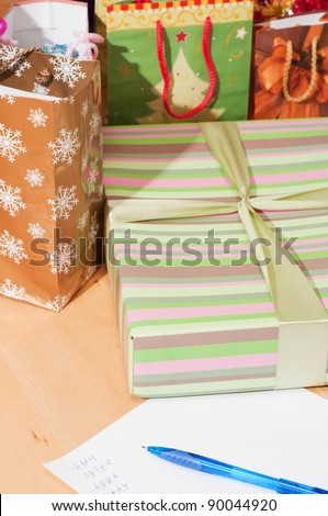 Many gifts and gift list