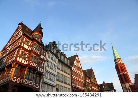 The old town in Frankfurt am Main in Hessen, Germany, Europe.