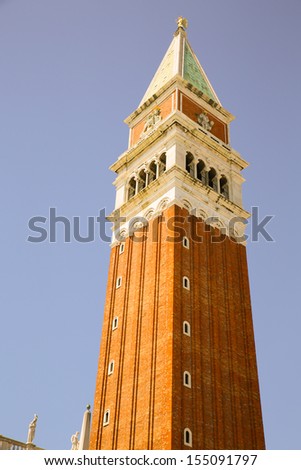 The Campanile di San Marco (San Marco tower) in Venice, Italy, Europe.