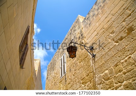 Historic Architecture in Mdina, Malta, southern Europe.