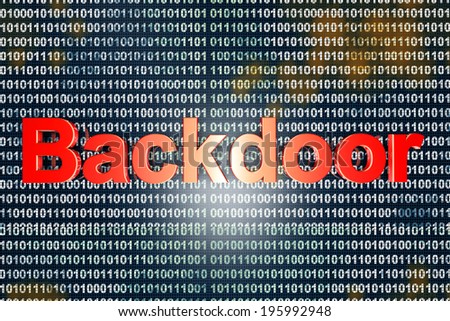 A digital backdoor, a vulnerable port for a hakers attack. 3D rendered Illustration.