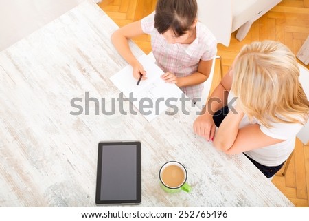 Mom working at home