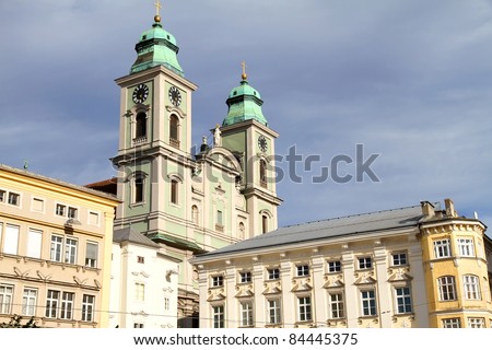 Historicm building in the center of Linz, Austria, Europe.