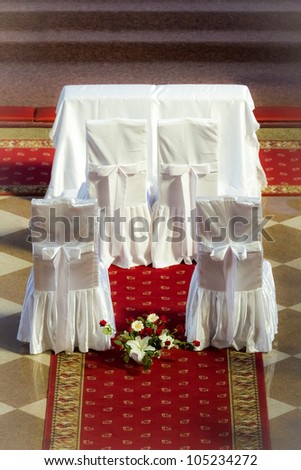 Altar before the wedding ceremony