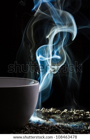 Smell of good tea from a cup