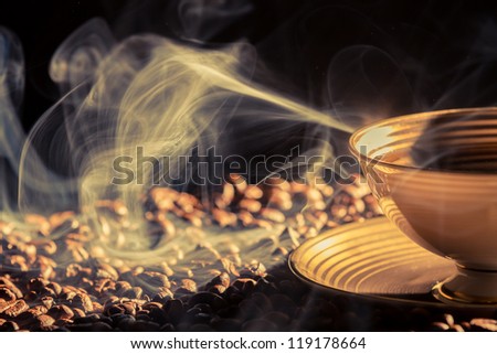 Blu smoke and roasted coffee
