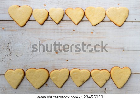 Background made Ã?Â¢??Ã?Â¢??with a small heart-shaped cookies no. 1