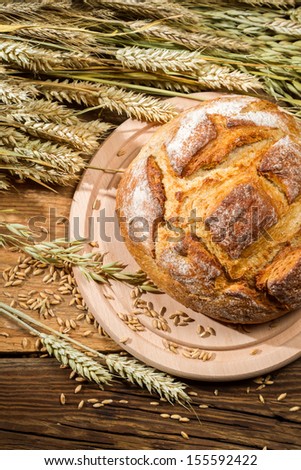 Country bread from a healthy grains