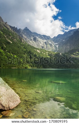 Crystal Lake in the mountains