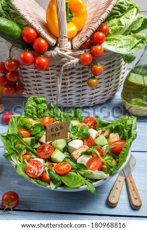 Eat healthy fresh salad