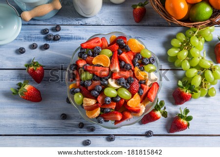 Healthy salad made Ã?Â¢??Ã?Â¢??o f fresh fruits