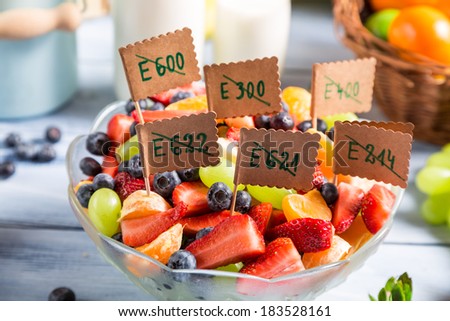 Closeup of fresh fruit salad with no preservatives
